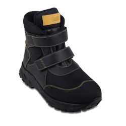TW-562 (цв.3-черный/желтый) Ботинки (кожа + текстиль, велкро, неубивайка)